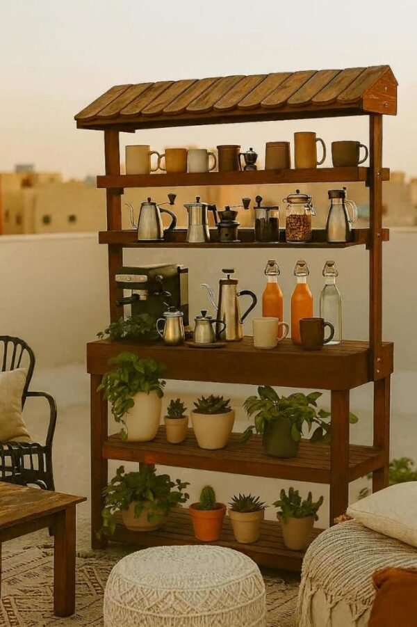 ركن قهوة خشب طبيعي بوهيمي ريفي ركن قهوة خشب طبيعي بوهيمي ريفي