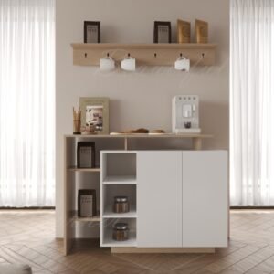 ركن قهوة ألفا أبيض وبيج