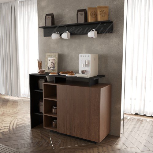 ركن قهوة ألفا أسود وبني